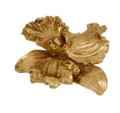 FLEUR DECO EN CERAMIQUE DORE