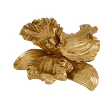 FLEUR DECO EN CERAMIQUE DORE