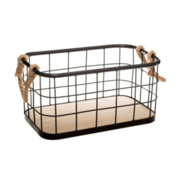 CAISSE CAGETTE EN METAL NOIR