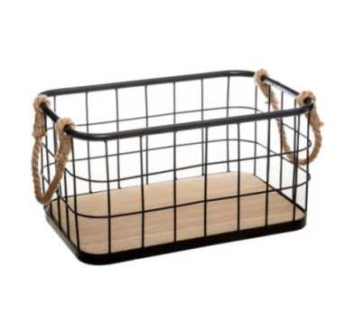 CAISSE CAGETTE EN METAL NOIR