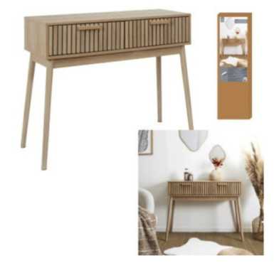 CONSOLE EN BOIS 2 TIROIRS