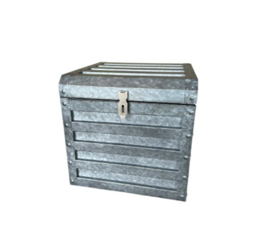 COFFRE EN METAL GRIS