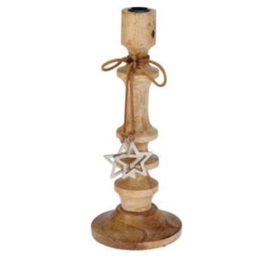 BOUGEOIR EN BOIS H.30CM