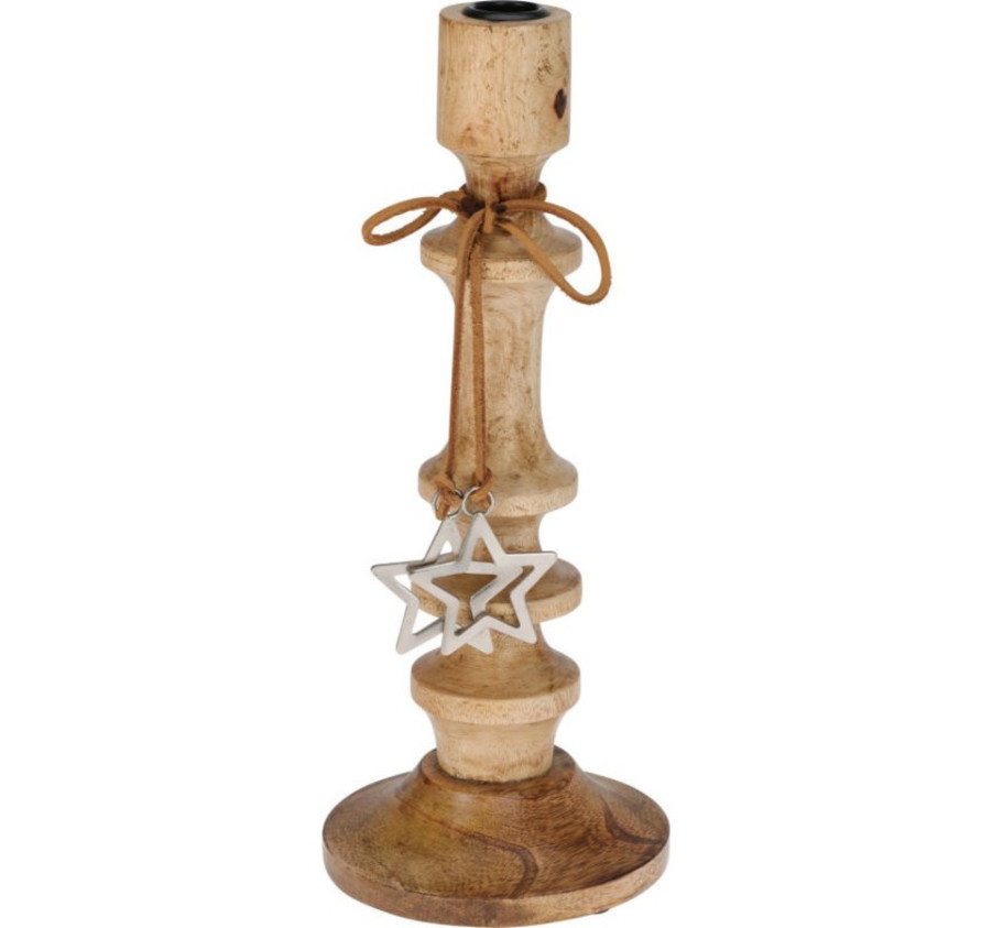 BOUGEOIR EN BOIS H.30CM