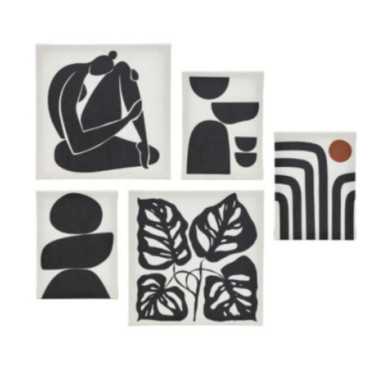 LOT DE 5 TOILES IMPRIMEES