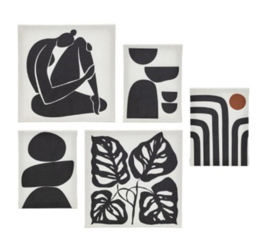 LOT DE 5 TOILES IMPRIMEES