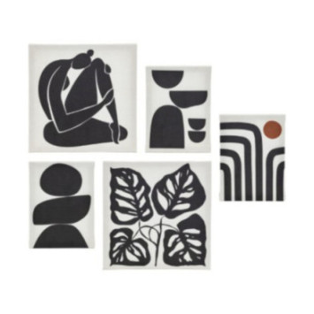 LOT DE 5 TOILES IMPRIMEES