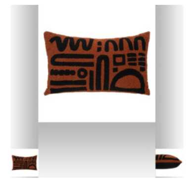 COUSSIN FOURRURE IMPRIME NOIR