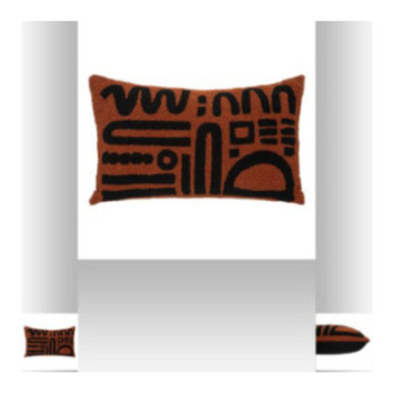 COUSSIN FOURRURE IMPRIME NOIR