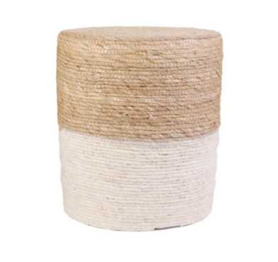 POUF TRESSE BEIGE EN JUTE