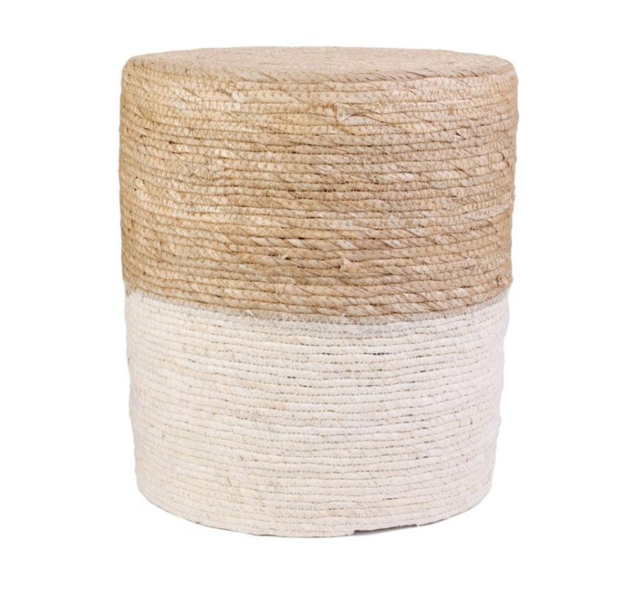 POUF TRESSE BEIGE EN JUTE