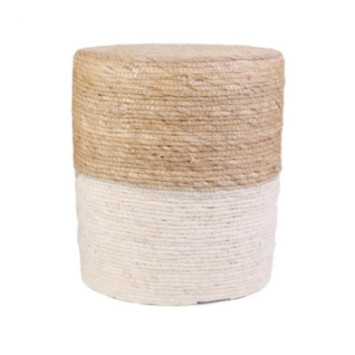 POUF TRESSE BEIGE EN JUTE