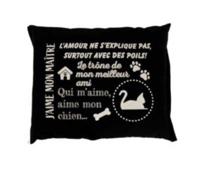 COUSSINS ANIMAUX TEXTE 90X70CM