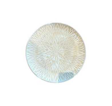 PLAT ROND NATUREL MOTIF ROSACE