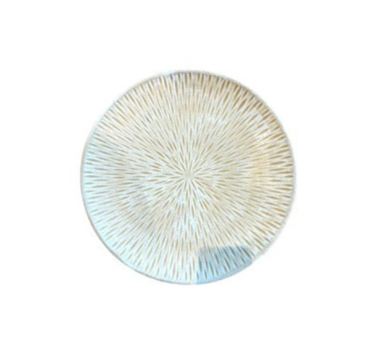 PLAT ROND NATUREL MOTIF ROSACE