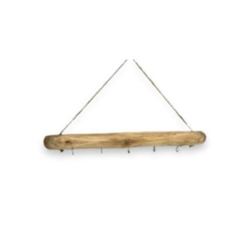 BARRE EN BOIS AVEC 5 CROCHETS