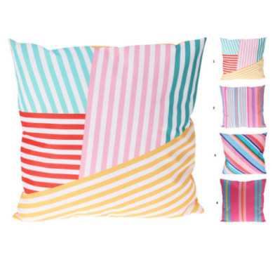 COUSSIN LIGNES COLOREES
