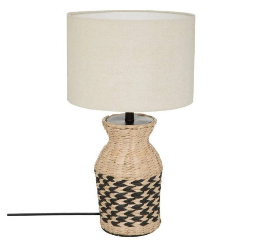 LAMPE JACINTHE JUTE NOIR