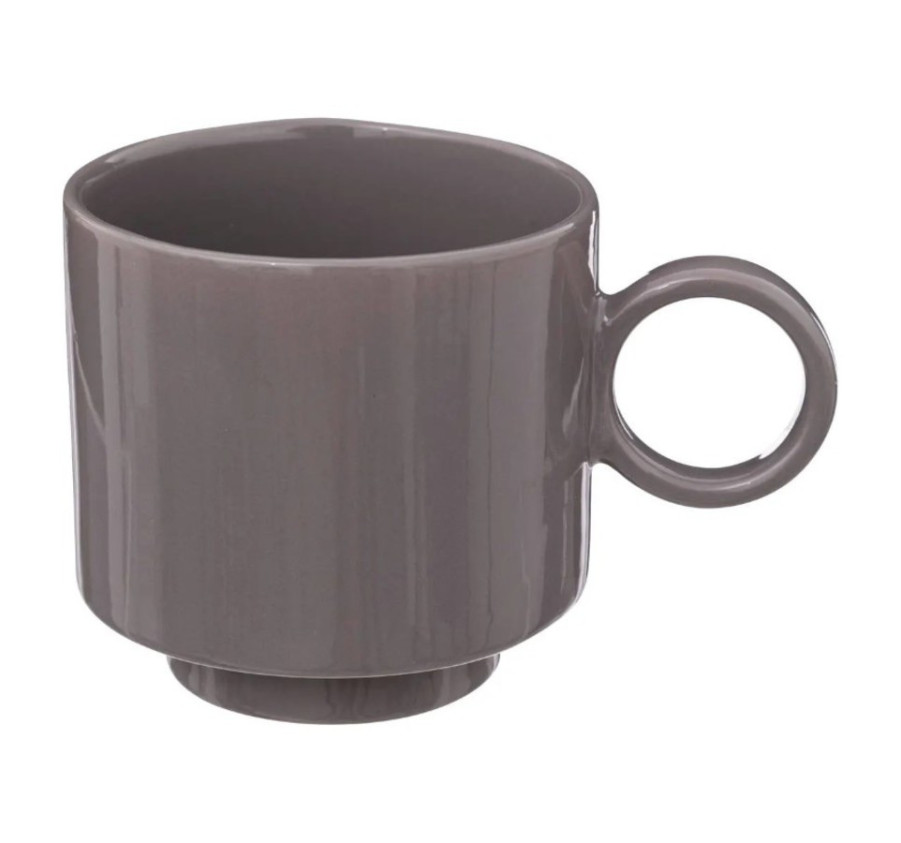 MUG RETRO EN CERAMIQUE GRIS
