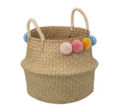 PANIER ENFANT AVEC POMPONS