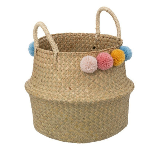 PANIER ENFANT AVEC POMPONS
