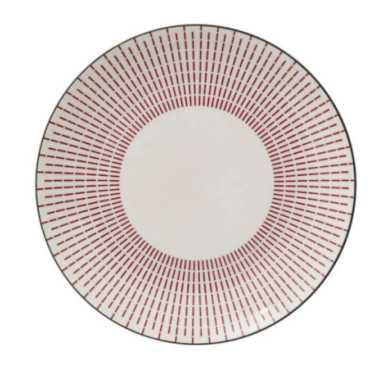 PLAT ROND LUNIS ROUGE ET BLANC