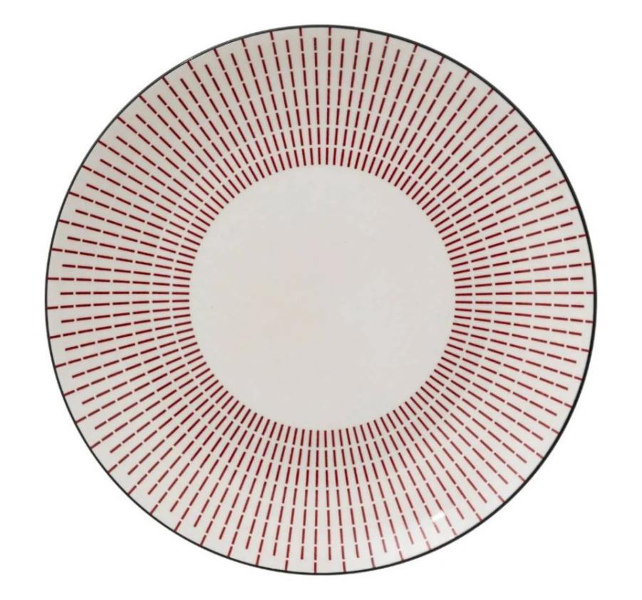 PLAT ROND LUNIS ROUGE ET BLANC