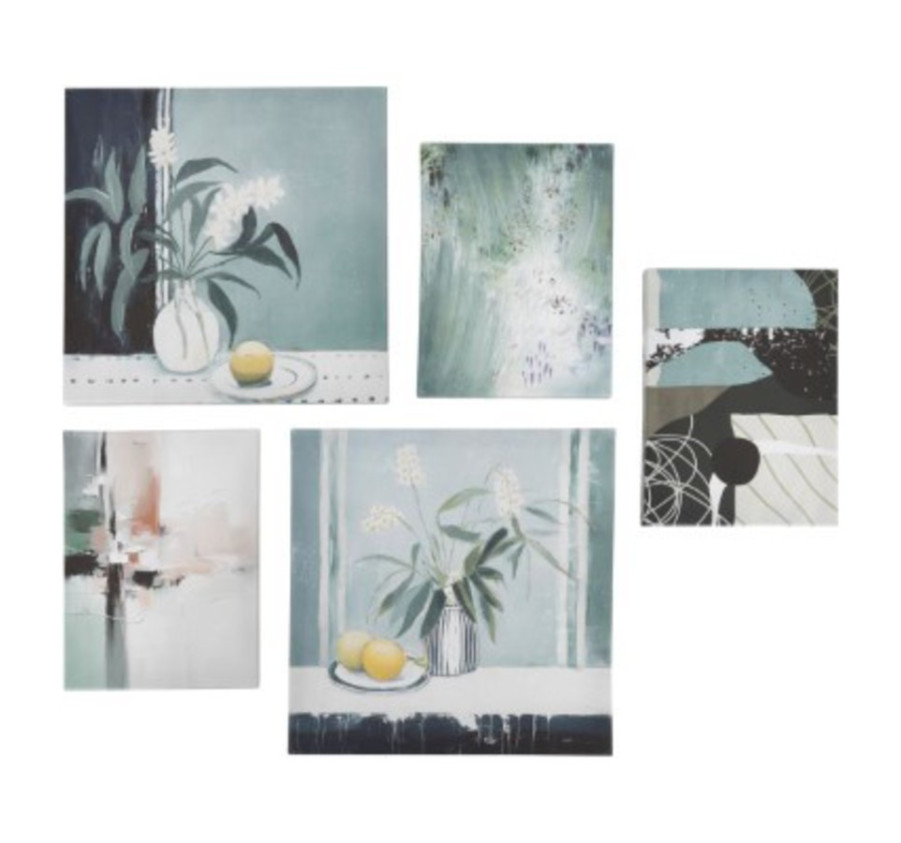 LOT DE 5 TOILES IMPRIMEES