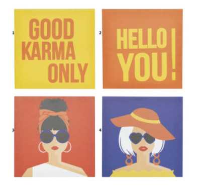 TOILE IMPRIMEE NATTY 28X28CM