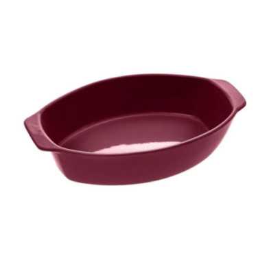PLAT OVALE EN CERAMIQUE ROUGE