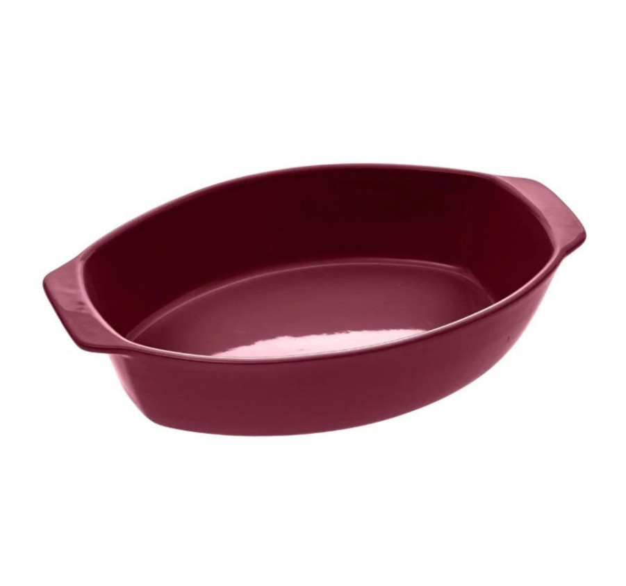 PLAT OVALE EN CERAMIQUE ROUGE