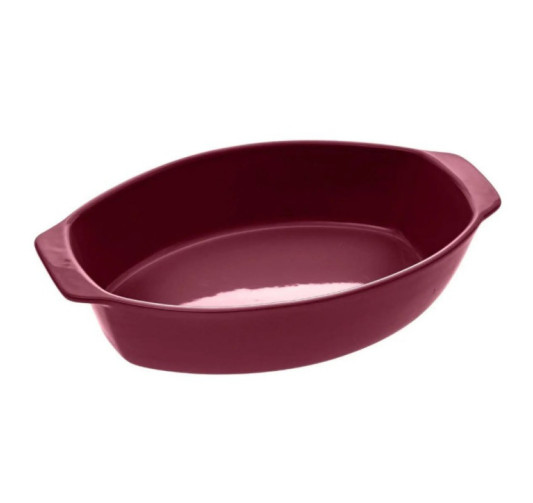 PLAT OVALE EN CERAMIQUE ROUGE
