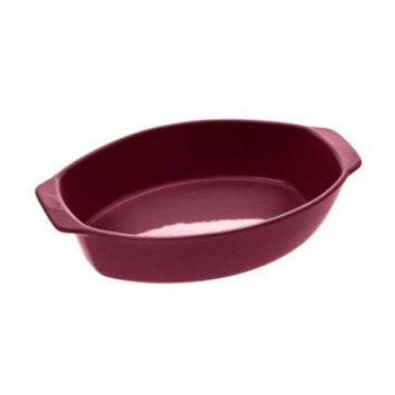 PLAT OVALE EN CERAMIQUE ROUGE