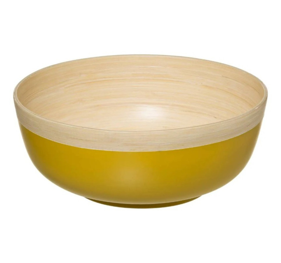 SALADIER EN BAMBOU JAUNE