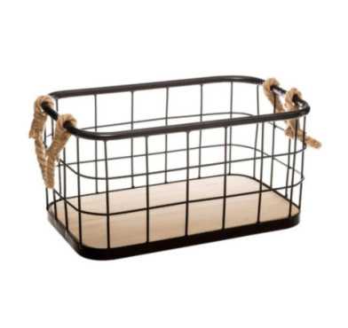 CAISSE CAGETTE EN METAL NOIR