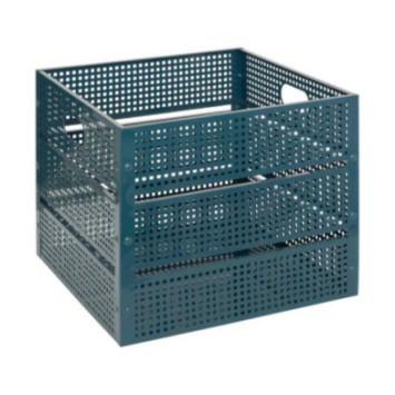 CAGETTE DECO EN METAL BLEU