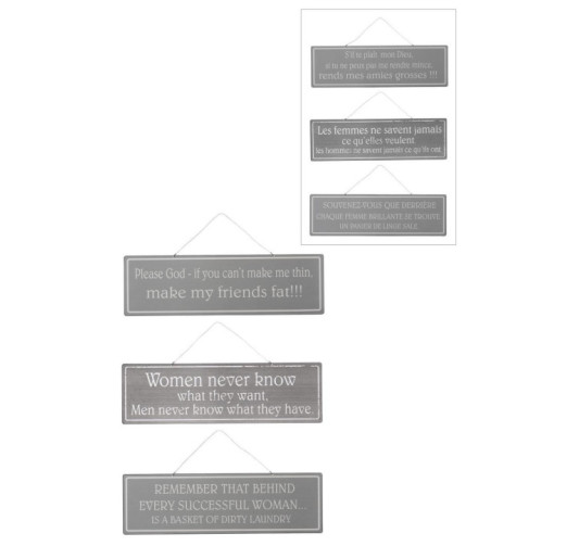 PANCARTE MIX EN GRIS ET BLANC