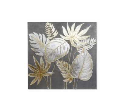 TABLEAU TOILE BOIS FEUILLES