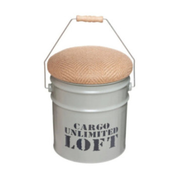 POUF BARIL EN METAL ALFRED