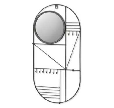 MIROIR EN FER FORGE OVALE NOIR