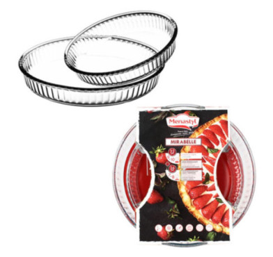 LOT DE 2 PLATS A TARTE 32/26CM