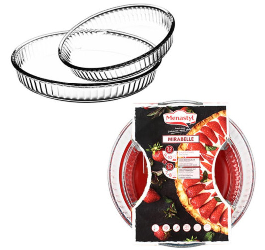 LOT DE 2 PLATS A TARTE 32/26CM