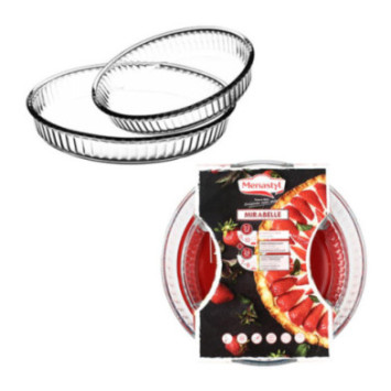 LOT DE 2 PLATS A TARTE 32/26CM