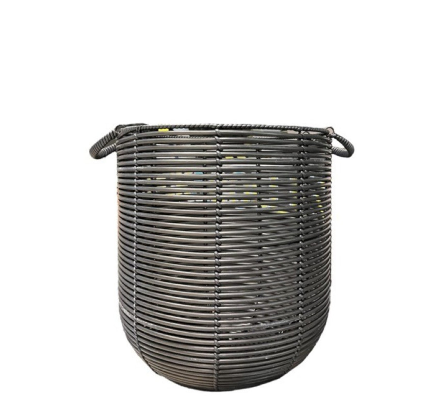 PANIERE FACON ROTIN NOIR