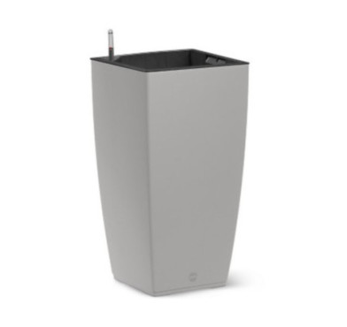 POT A FLEURS HAUT GRIS MAT