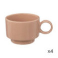 COFFRET 4 TASSES RETRO ROSE
