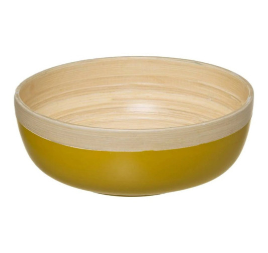 SALADIER EN BAMBOU JAUNE