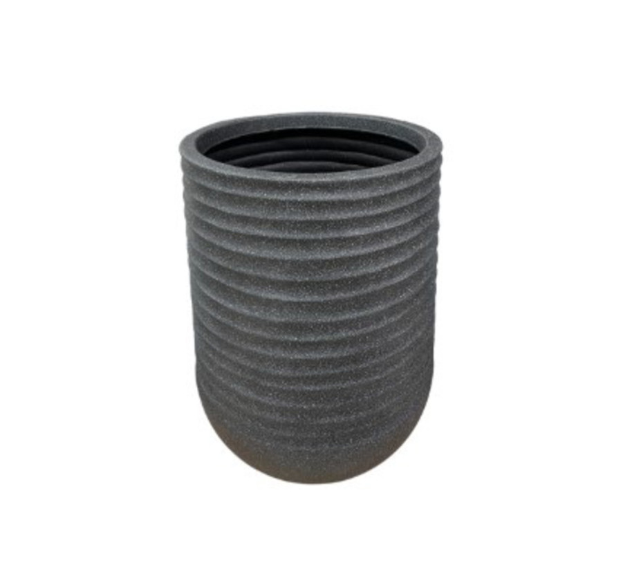 CACHE POT ROND HAUT NOIR