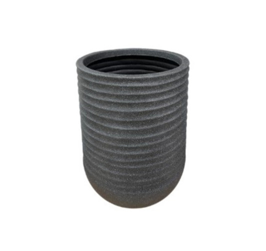 CACHE POT ROND HAUT NOIR