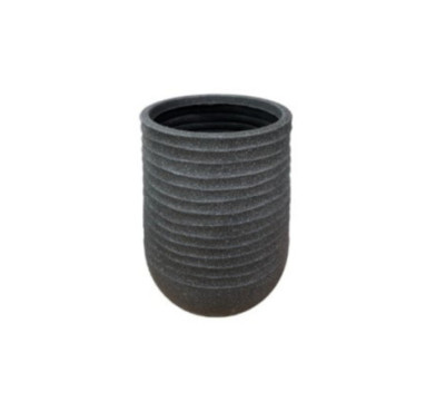 CACHE POT ROND HAUT NOIR